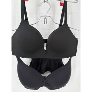 Uniqlo Wireless Bra Set of 2 Black Seamless Comfort Bras Size S